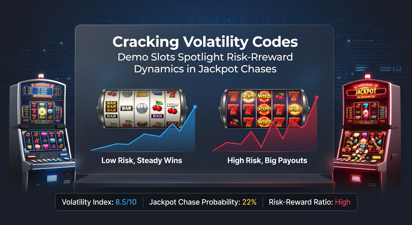 Graph illustrating risk-reward curves for low, medium, and high-volatility slots during jackpot pursuits
