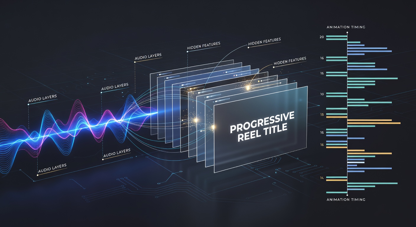 Detailed view of layered audio waveforms synchronized with reel animations in a progressive slot interface