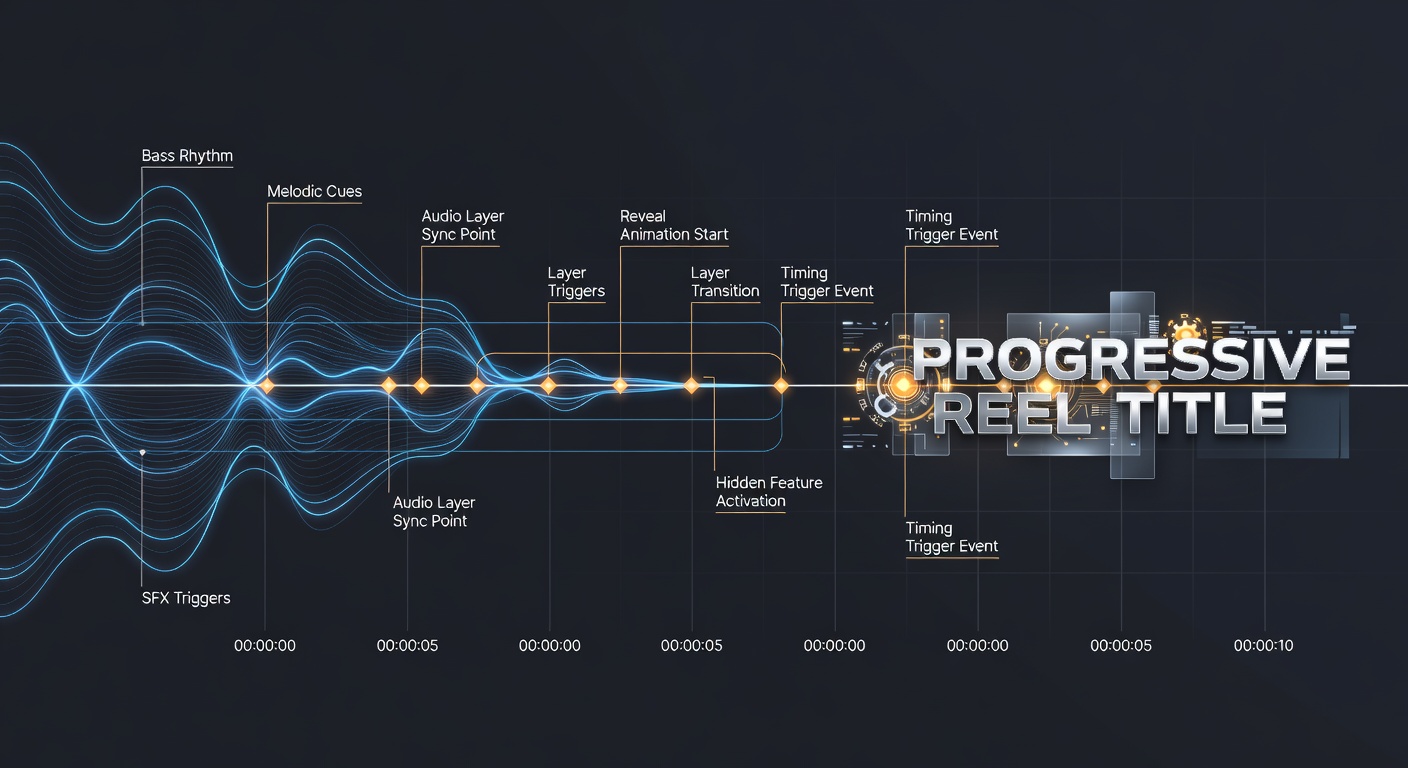 Close-up of synchronized reel symbols and waveform overlays during a hidden feature activation sequence
