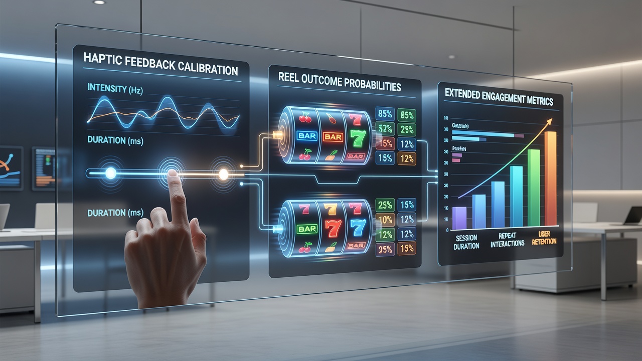 Data visualization showing haptic intensity curves aligned with reel probability distributions